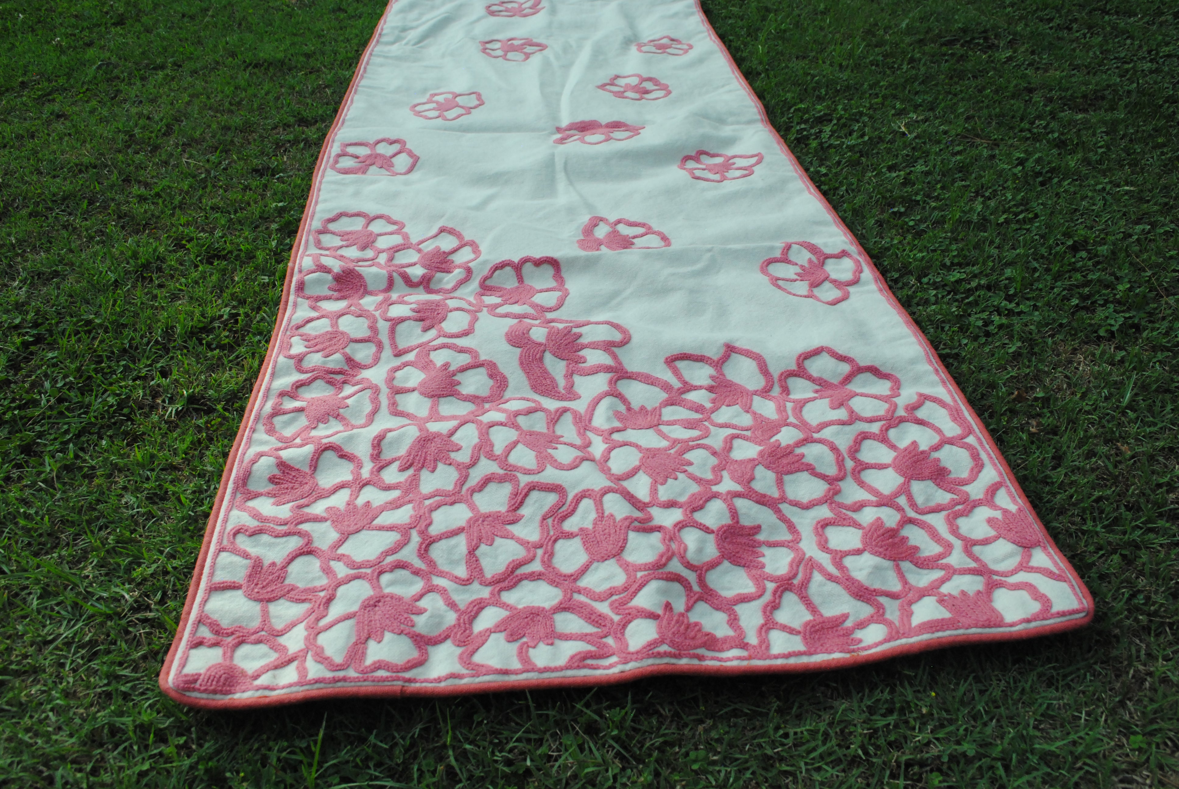 Phulai Hand Embroidered Floral Table Runner