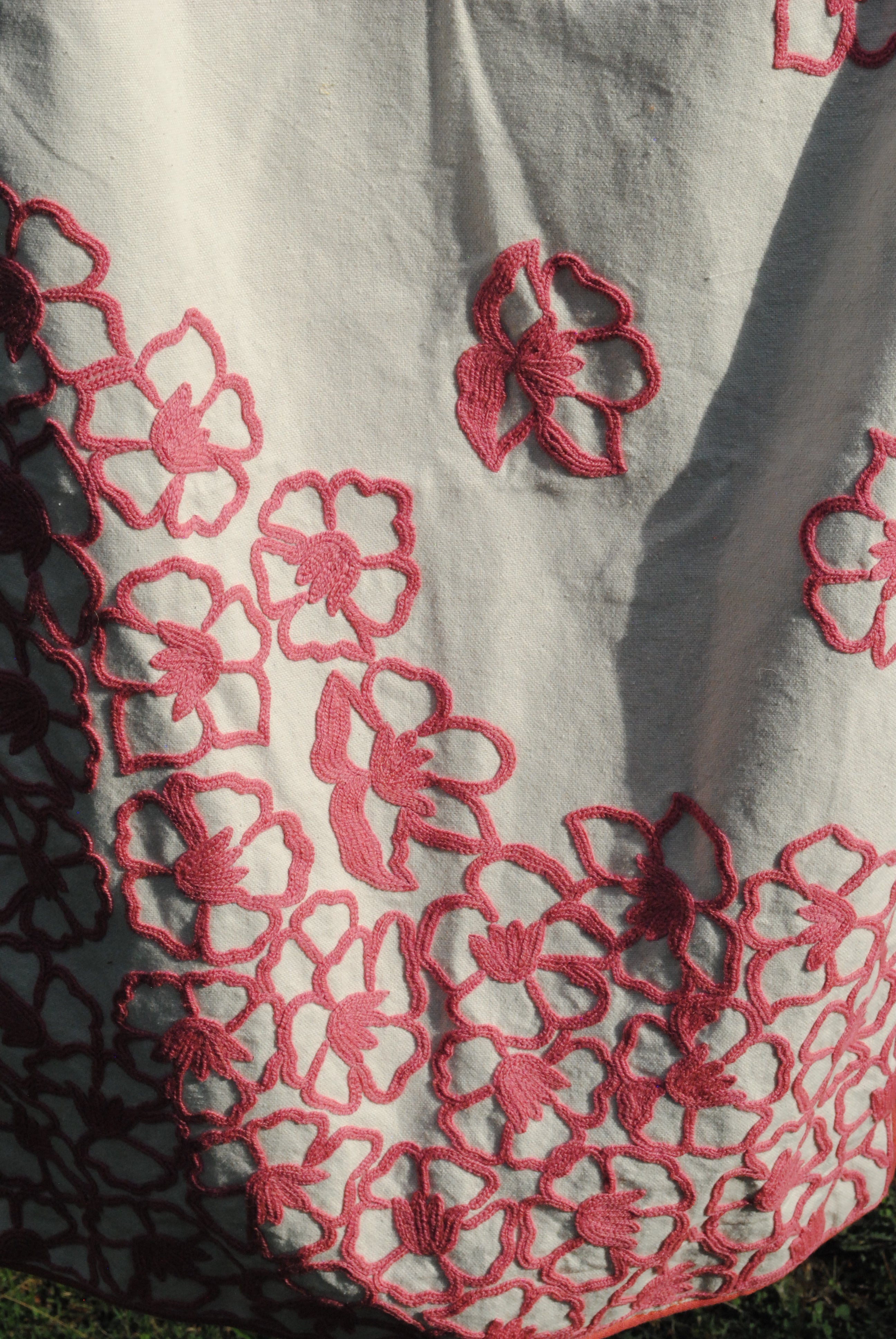 Phulai Hand Embroidered Floral Table Runner