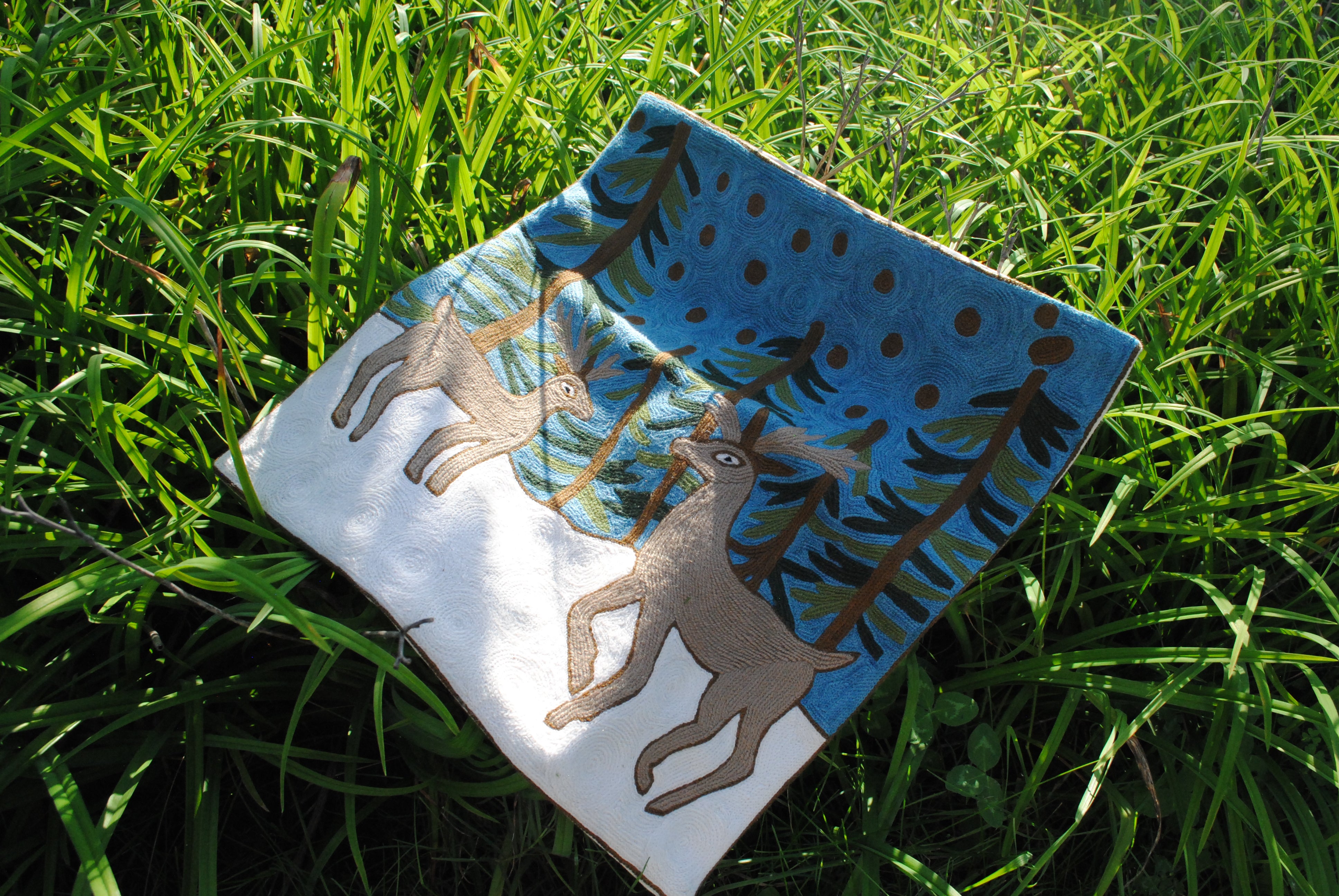 Hangul Hand Embroidered Cushion Cover