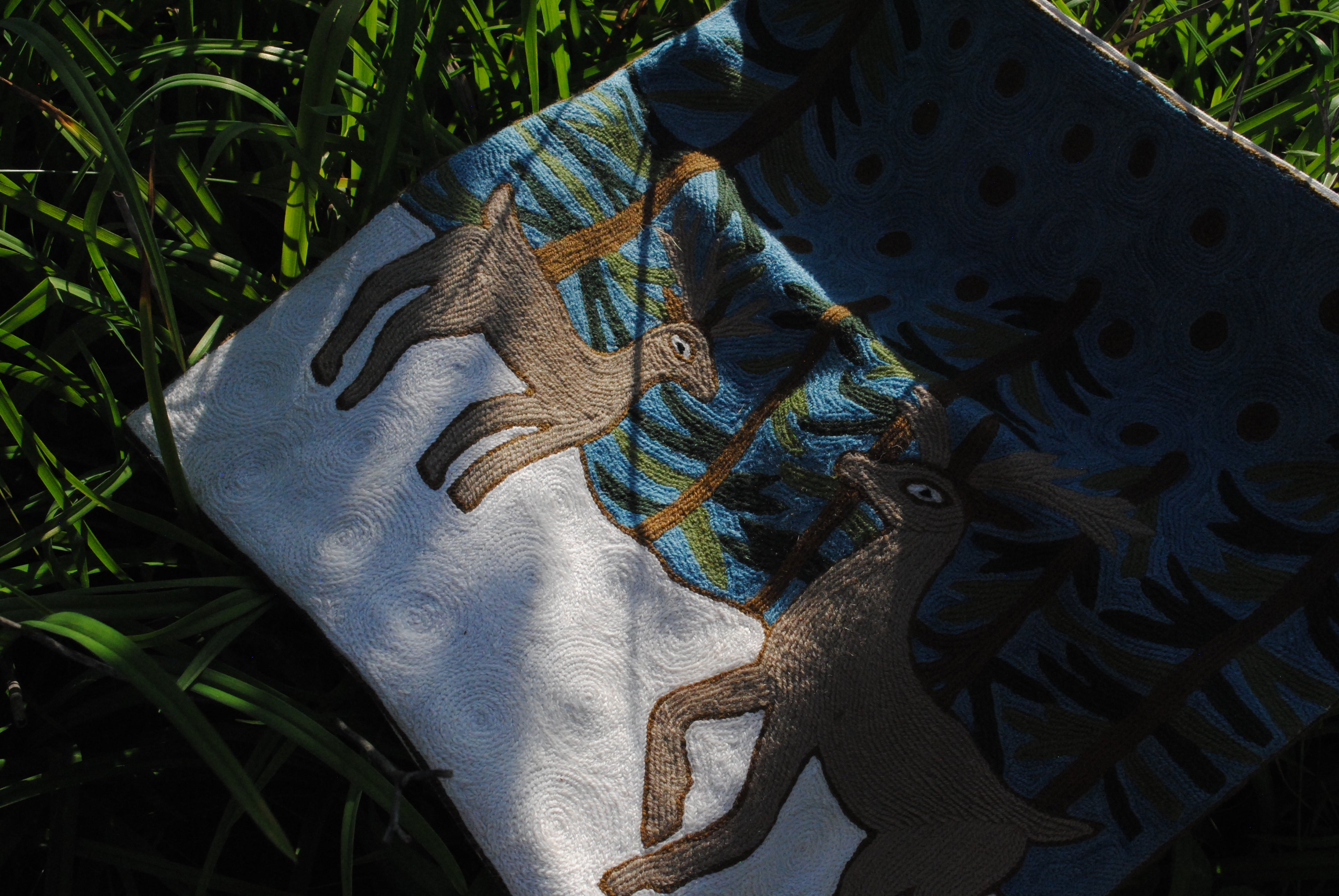Hangul Hand Embroidered Cushion Cover