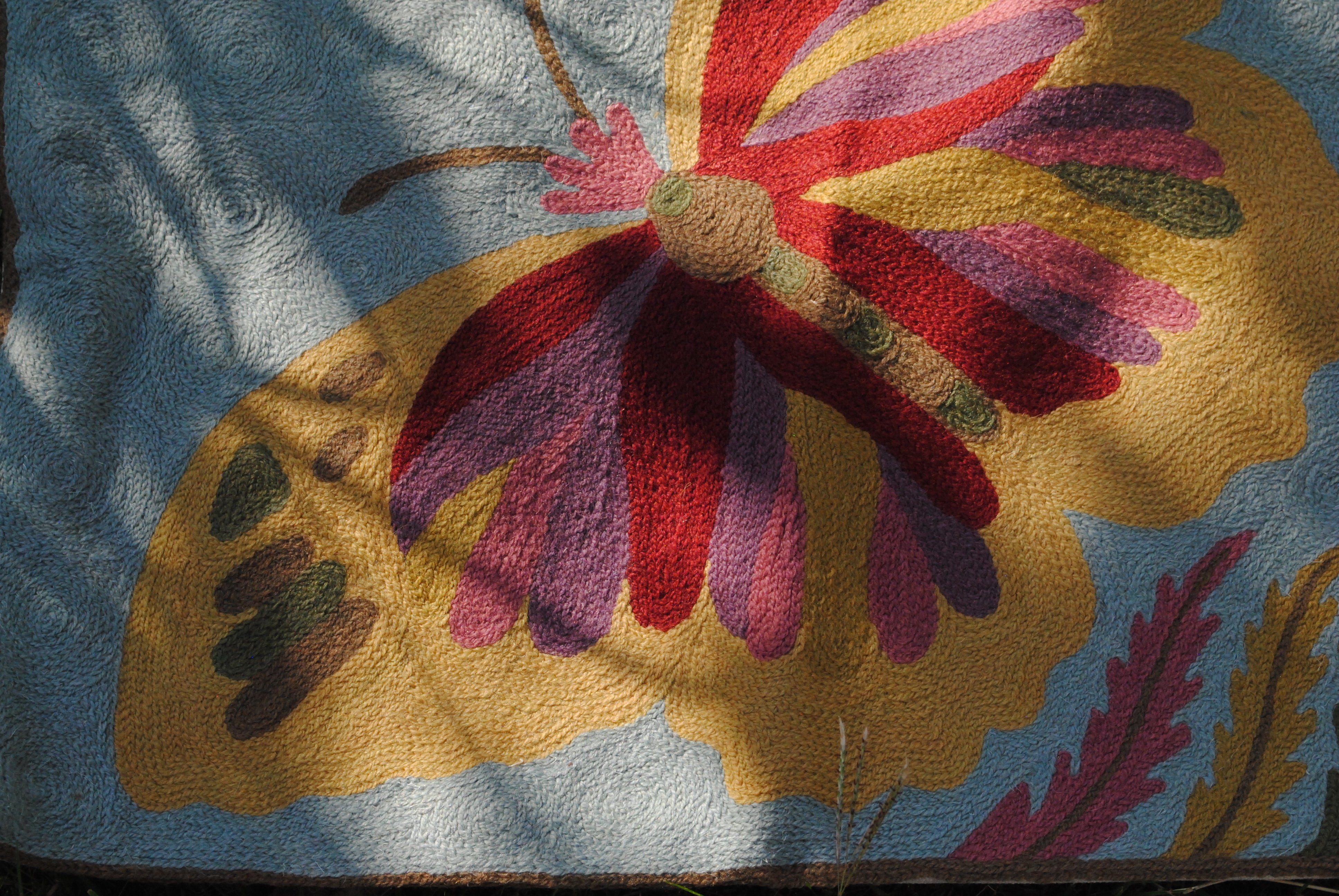 Butterfly Hand Embroidered Cushion Cover