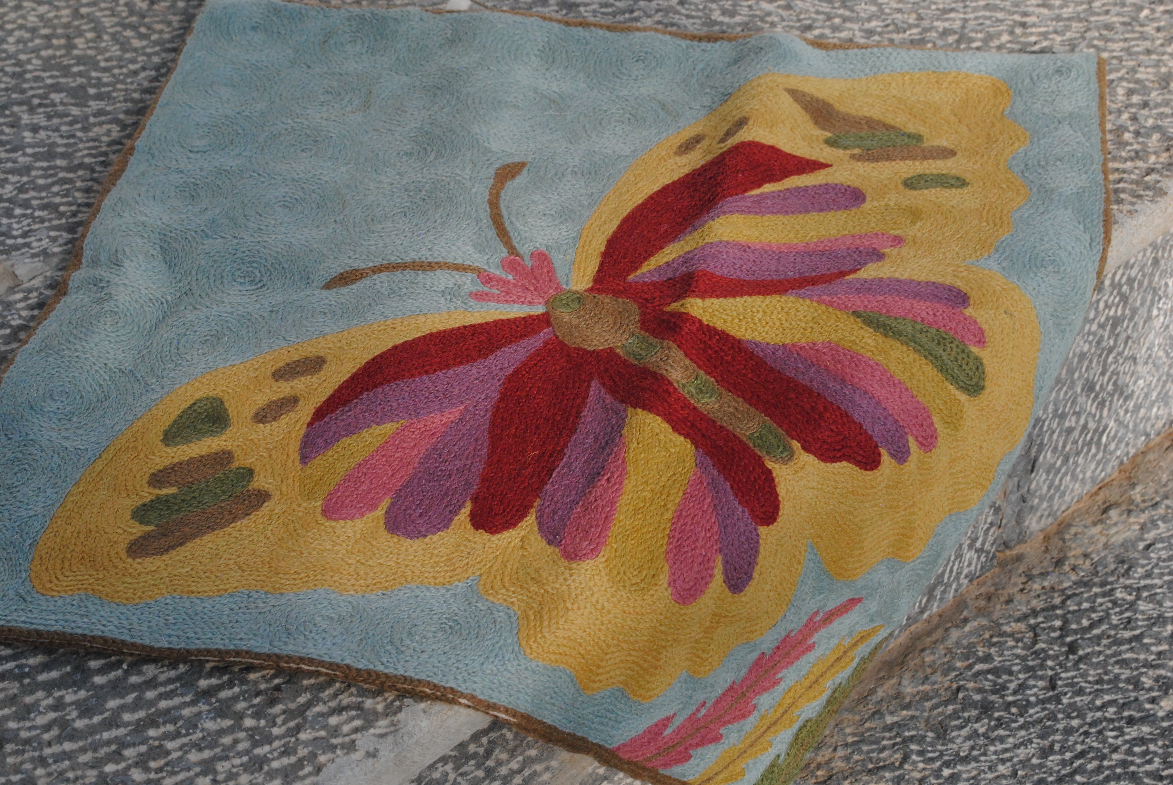 Butterfly Hand Embroidered Cushion Cover