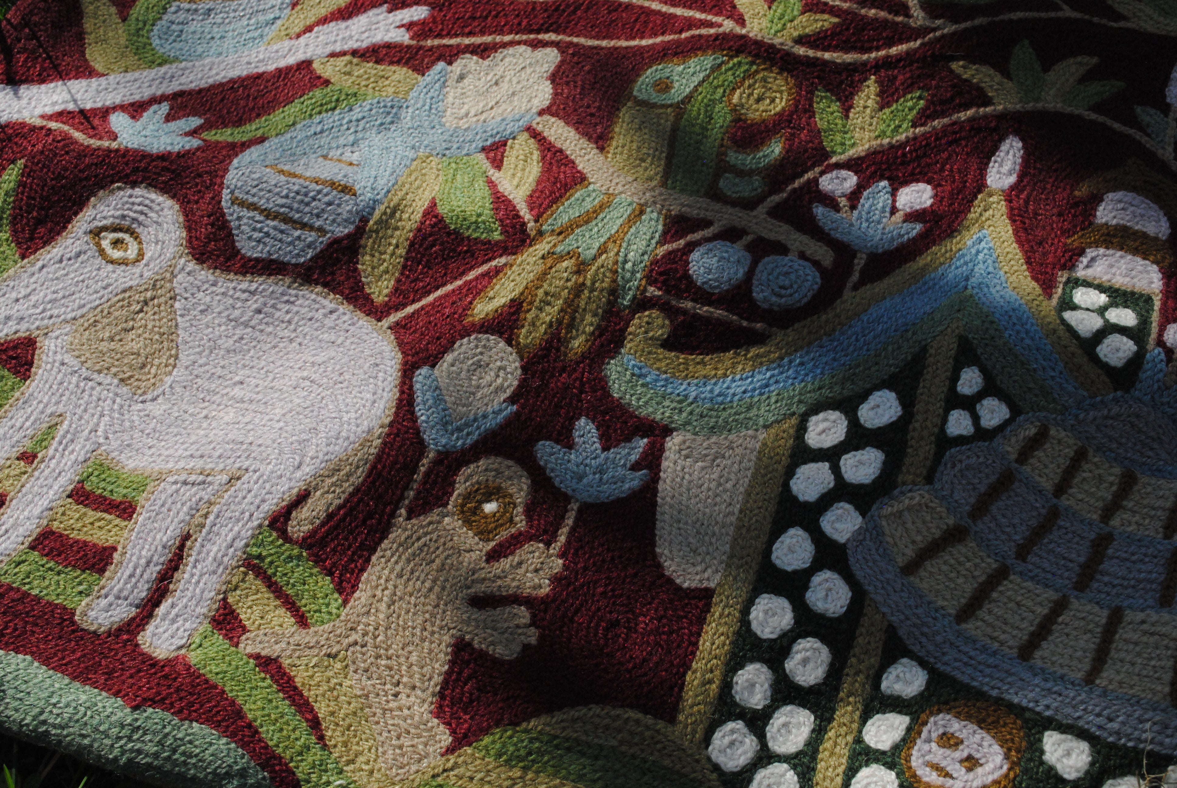 Jungle Hand-Embroidered Cushion Cover