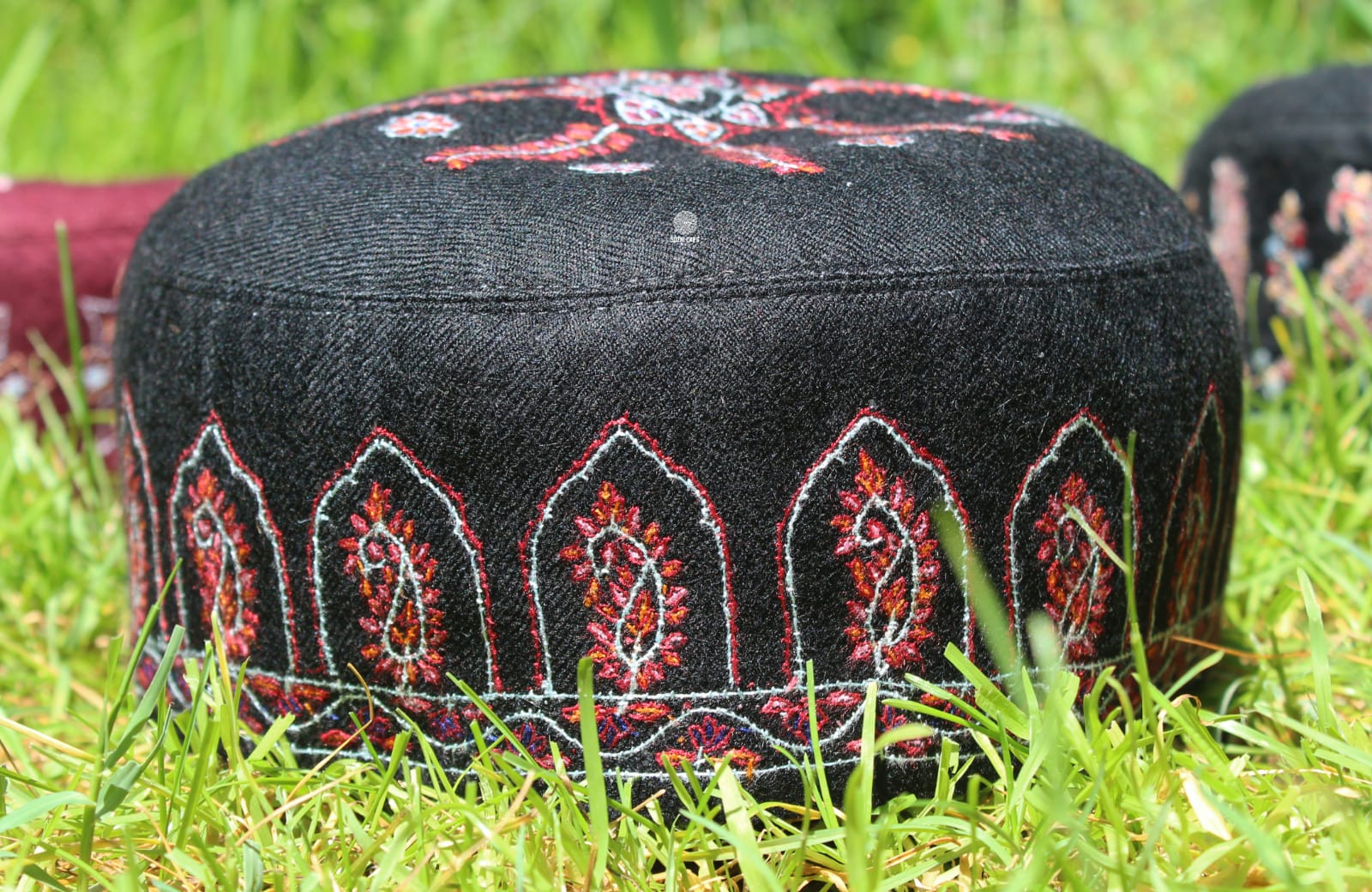 Sonth x Sozni Caps - Hand-embroidered Pashmina Caps