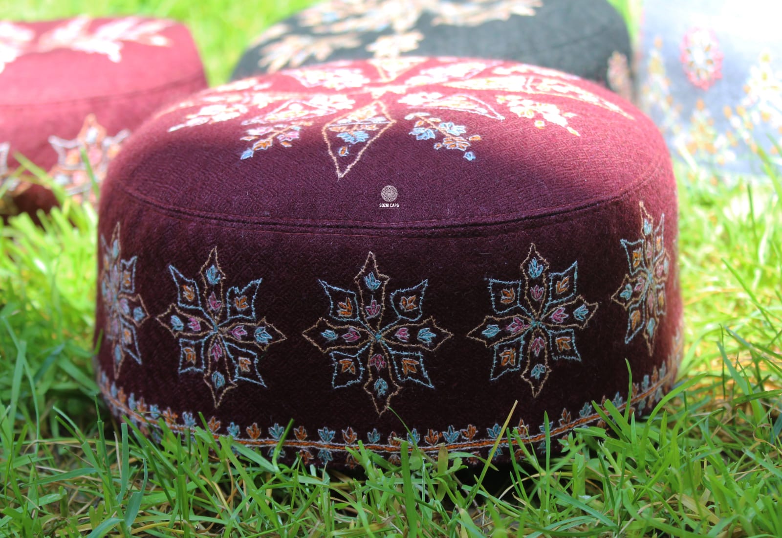 Sonth x Sozni Caps - Hand-embroidered Pashmina Caps