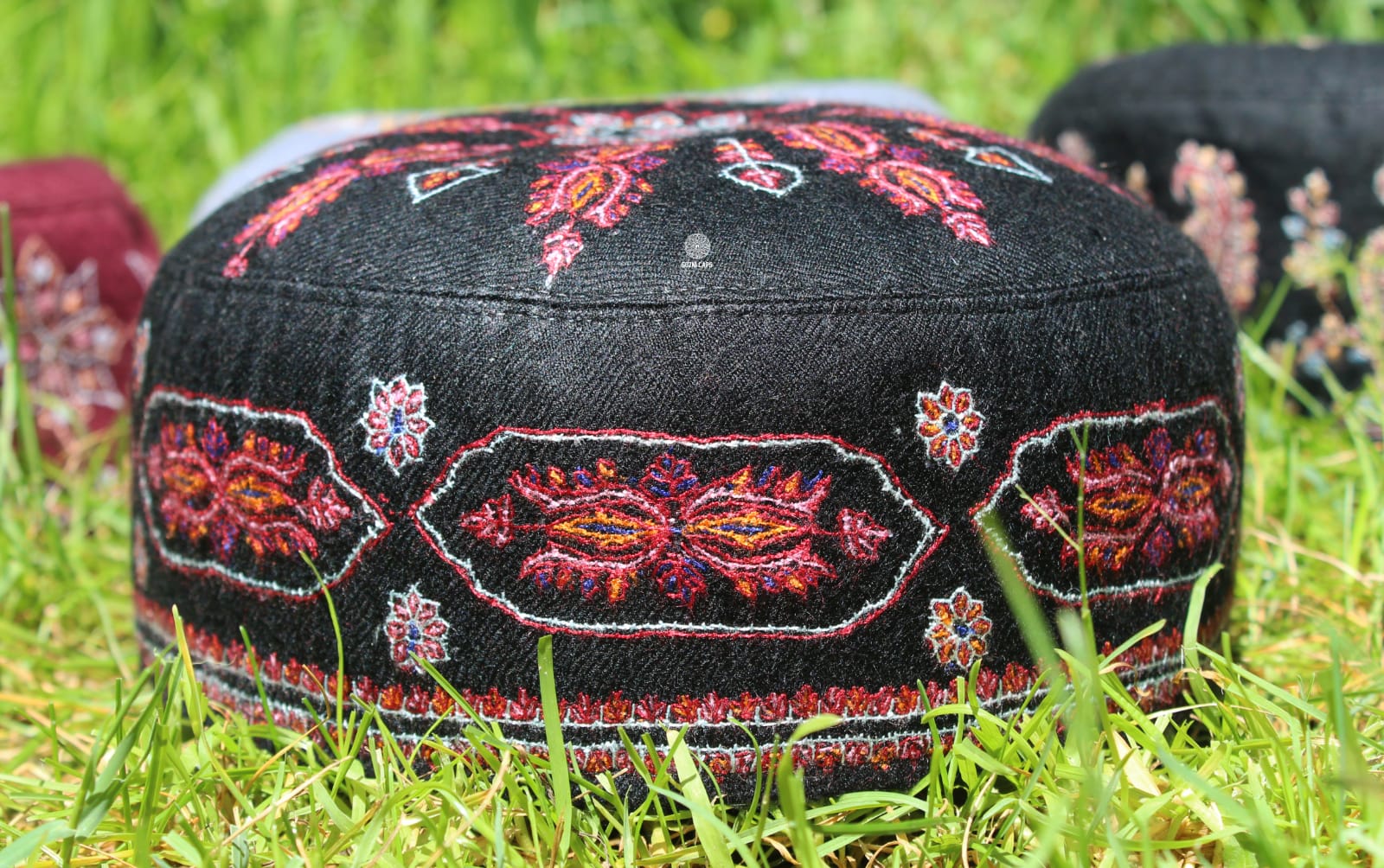 Sonth x Sozni Caps - Hand-embroidered Pashmina Caps