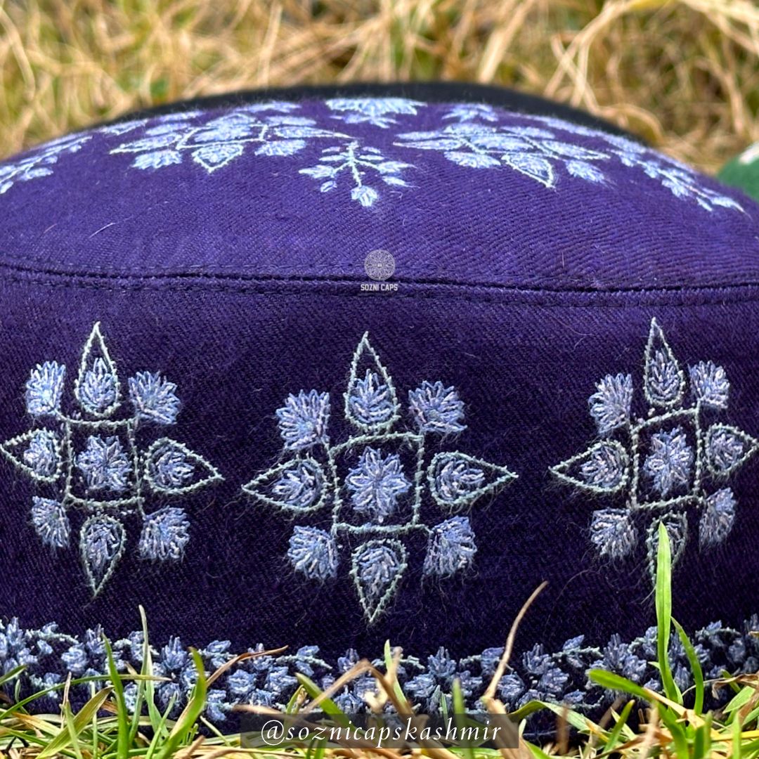 Sonth x Sozni Caps - Hand-embroidered Pashmina Caps