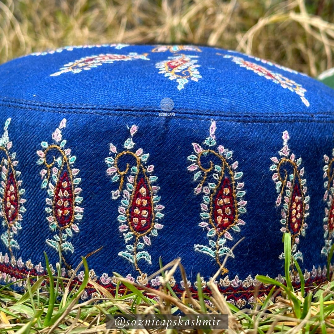 Sonth x Sozni Caps - Hand-embroidered Pashmina Caps