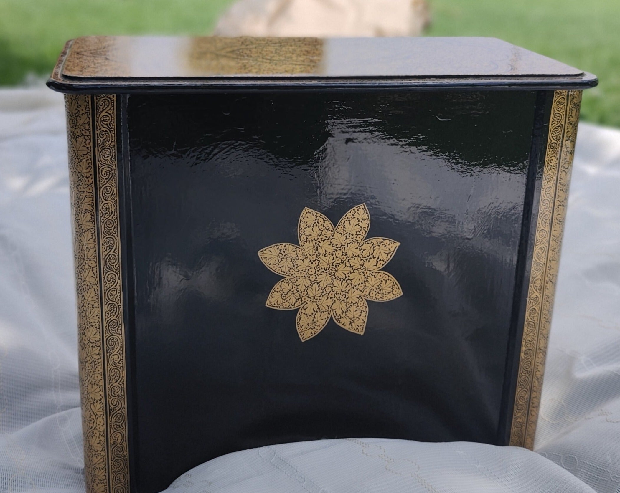 Sonth x Fayaz Ahmad Jan  -Hand-painted Black and Gold Set of Drawers for Jewellery