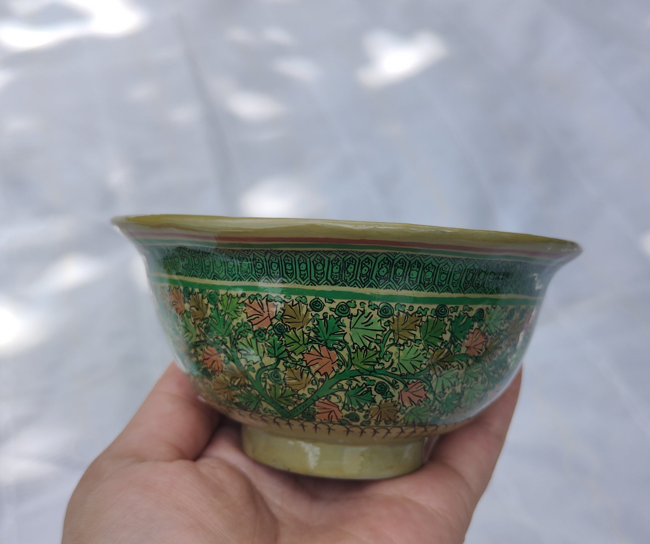 Sonth x Fayaz Ahmad Jan - Green Bowl with Chinar Pattern