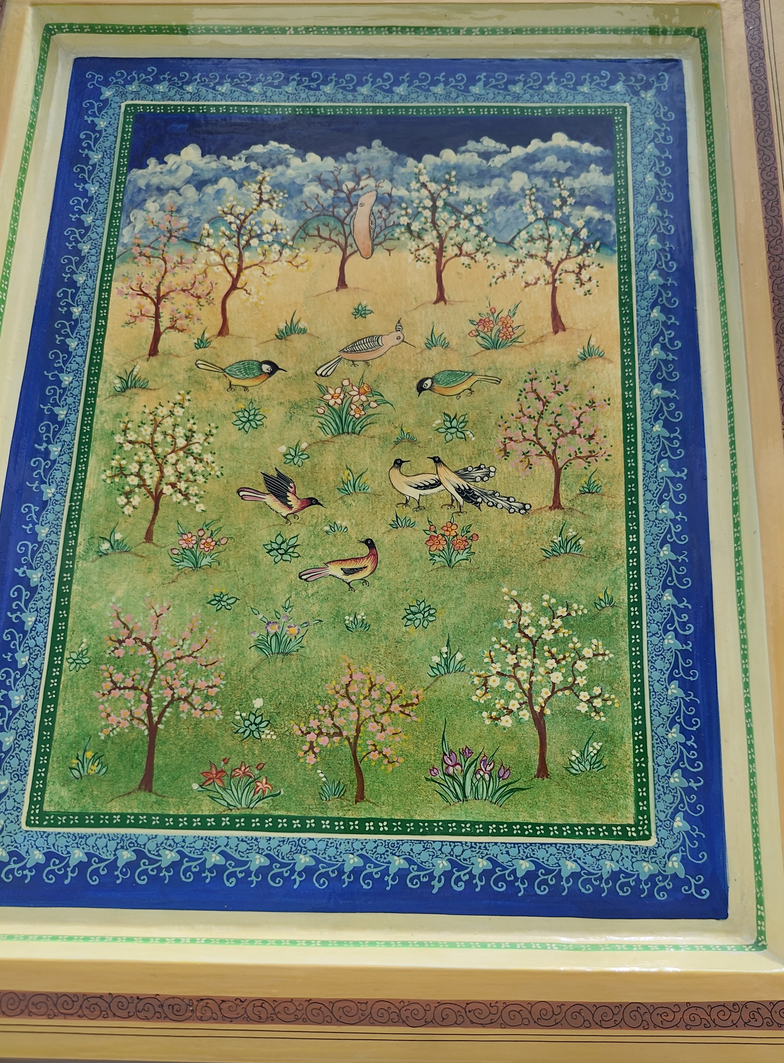 Sonth x Fayaz Ahmad Jan - Birds of Paradise in Blue-Wall Hanging