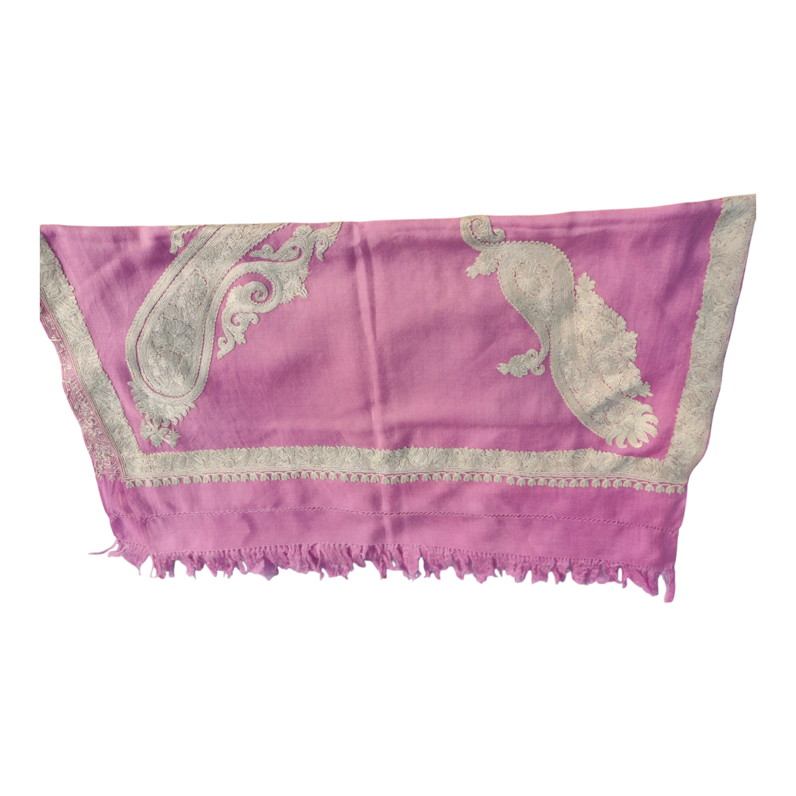 Ari Embroidered on-Fine Merino wool-Stole