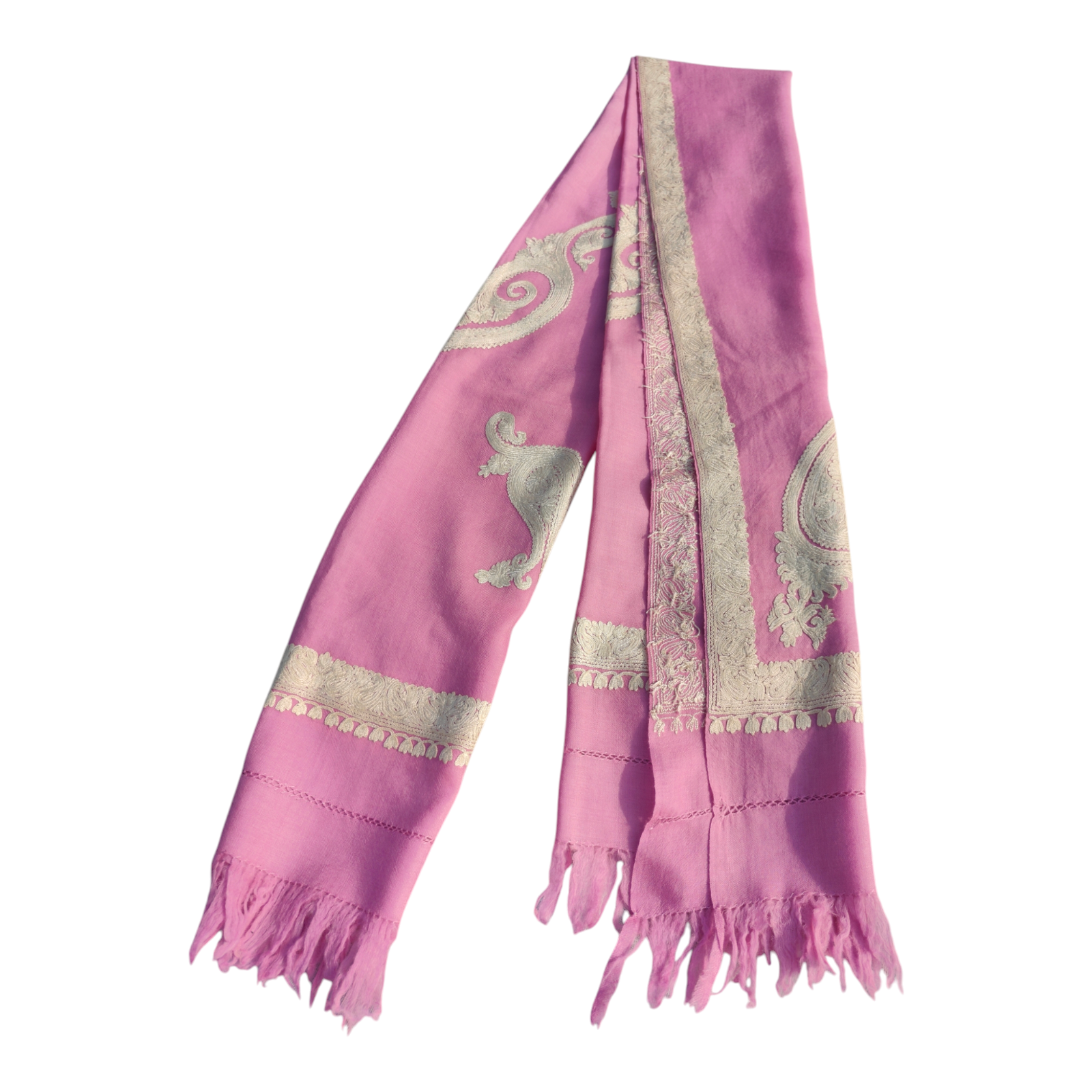 Ari Embroidered on-Fine Merino wool-Stole