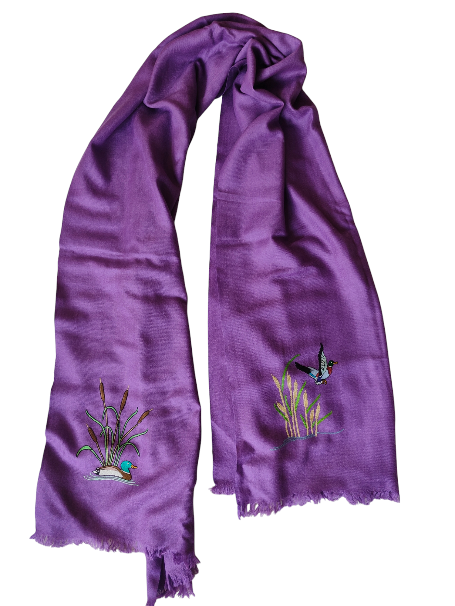 Goose in Violet- Birds of Kashmir - Marino Wool Stoles