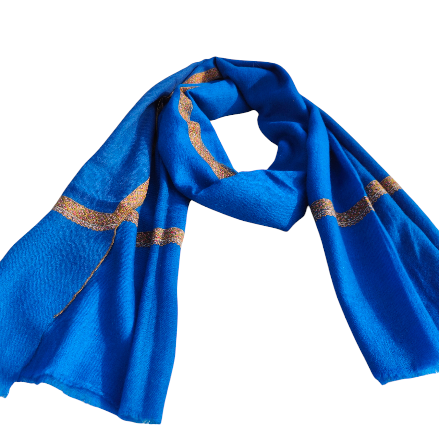 Hashidaar Blue -Sozni Cashmere- Stole