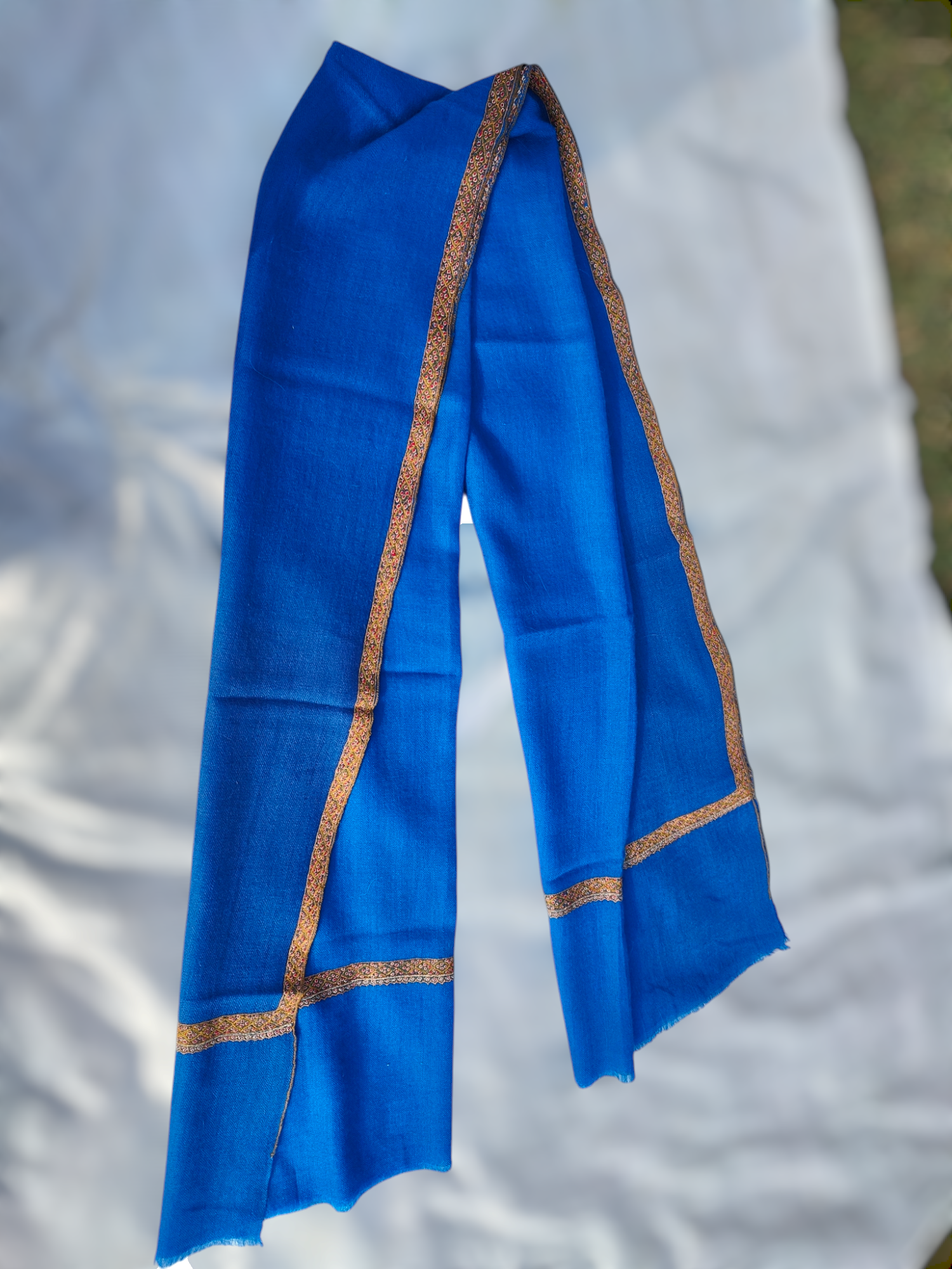 Hashidaar Blue -Sozni Cashmere- Stole