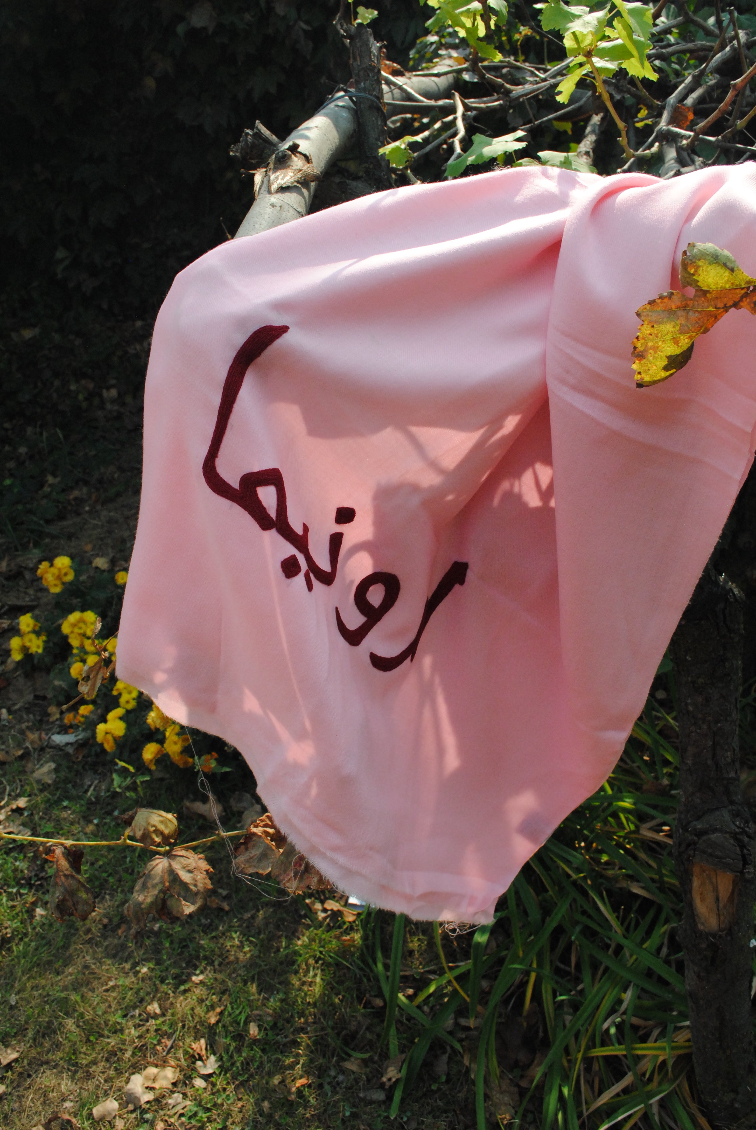 Woolen, Hand-Embroidered Stole (Bespoke, Choose Your Word)